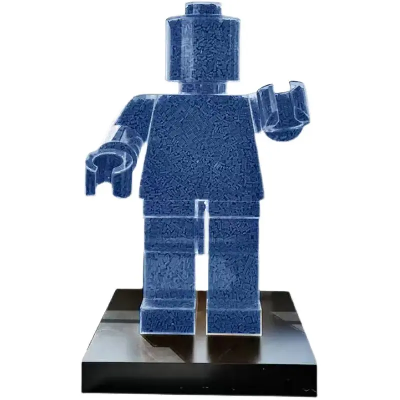 Transparent building block doll floor cartoon ornament sculpture