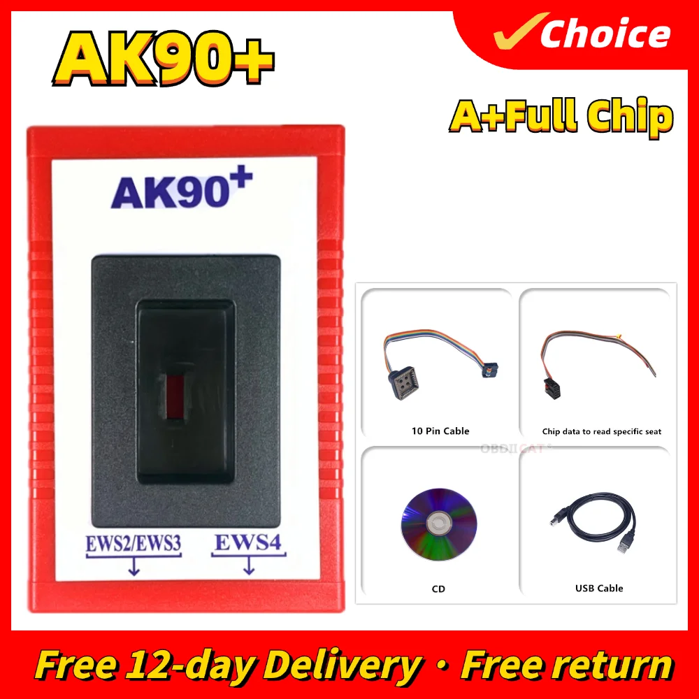Le plus récent adaptateur de Diagnostic AK90 + programmeur de clé OBD2 pour tous les BM-W EWS meilleur outil de programmation de clé