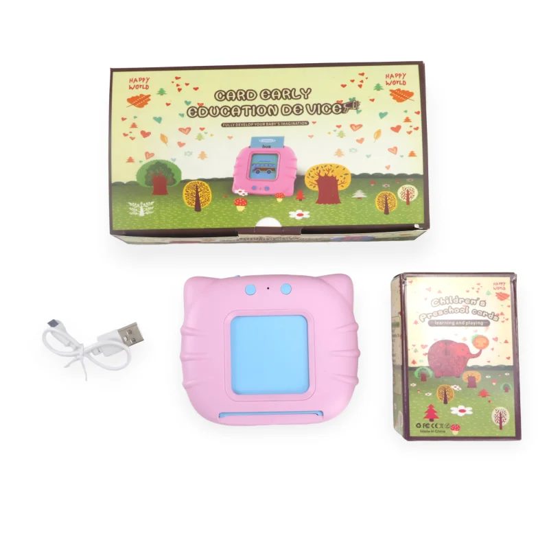 Maszyna do nauki angielskiego dla dzieci, zabawka edukacyjna Montessori, 112 kart, dwujęzyczny czytnik do wczesnej edukacji, ochrona oczu, prezent