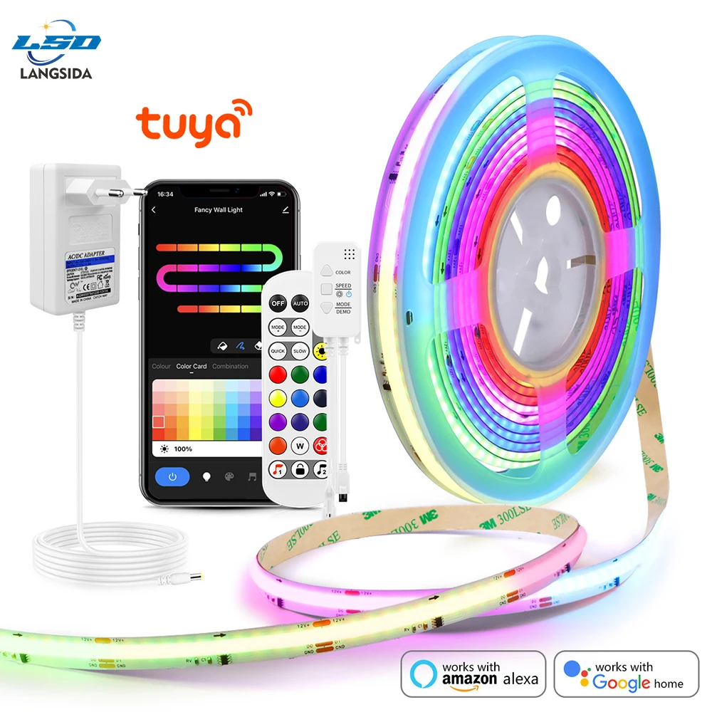 

Tuya Smart WIFI RGBIC COB светодиодная лента 12В