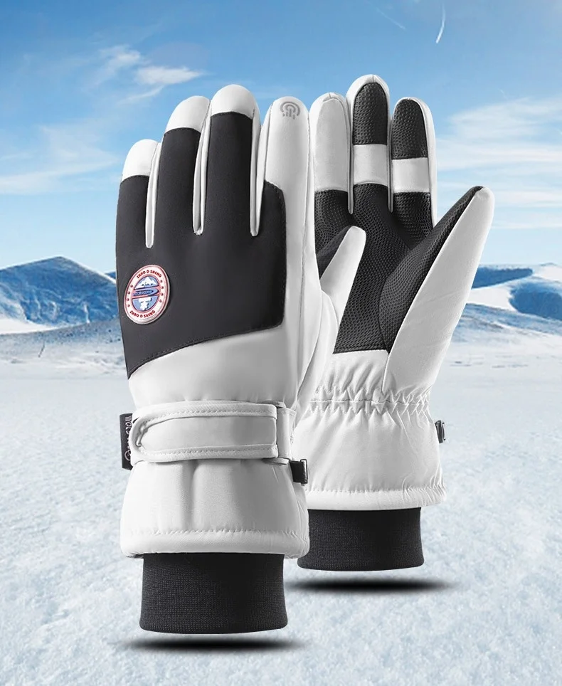 Ski Handschuhe Frauen Winter Outdoor Sport Radfahren Anti-spritzwasser Kalt Warm Touchscreen Elektrische Fahrzeug Baumwolle Handschuhe männer