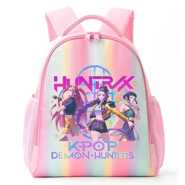 KPop Demon Hunters Rucksack Rumi Mira Zoey Saja Jungen Cartoon Mode Charakter Druck Regenbogen Leichte Doppelte Umhängetaschen