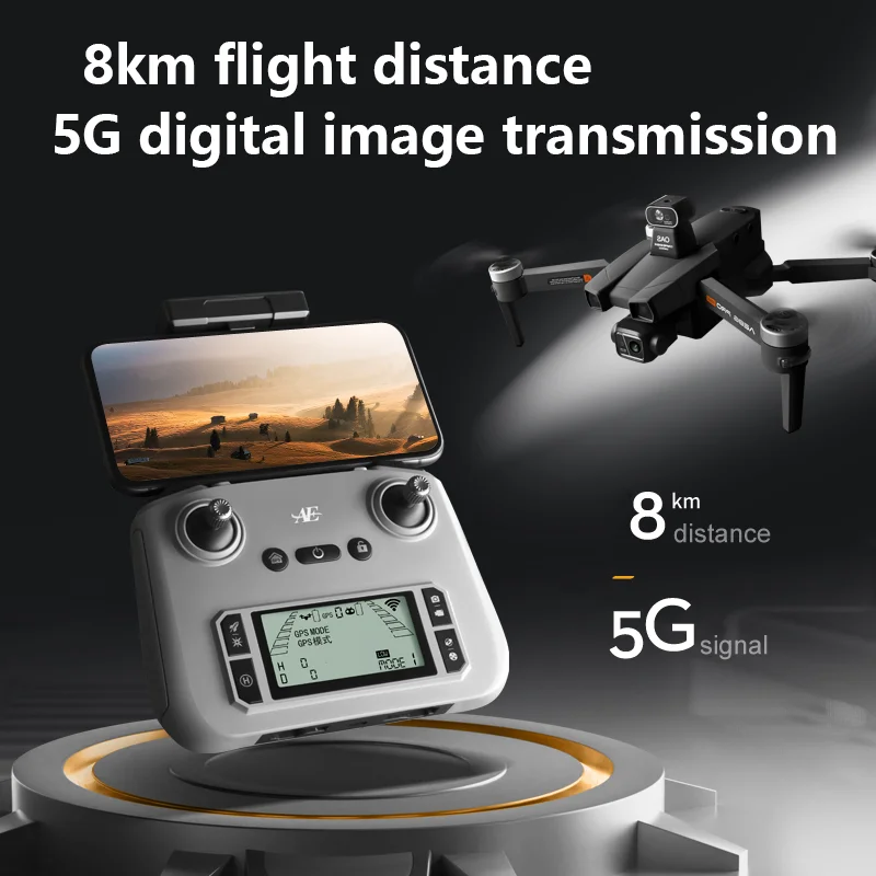 طائرة بدون طيار AE86Pro مع تجنب العقبات ، نقل الصور ، Gimbal 3 محاور ، وظيفة الكاميرا المزدوجة بدقة 8K HD ، ليزر بزاوية 5G ، جديد ، #6