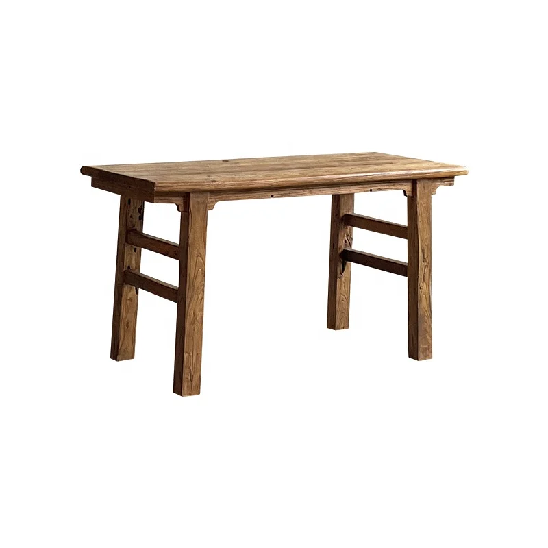 

Japanese Wooden Study Table Chair Set For //Simple Eco-Friendly Durable Wabi Sabi Style Elm Wood Rectangle Desk Computer Table