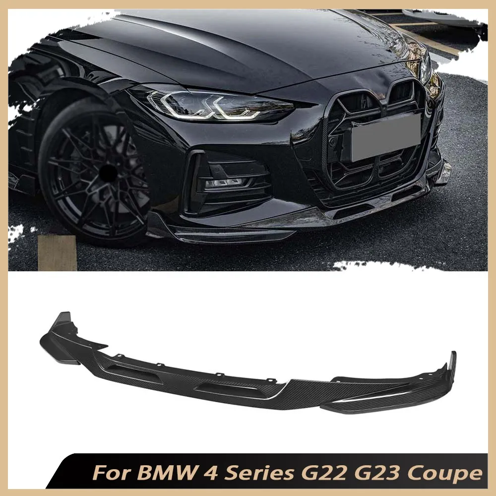 

Dry Carbon Fiber Front Bumper Lip Splitters Chin Spoiler Car Accessories For BMW 4 Series G22 G23 Coupe 2021+ FRP Body Kits