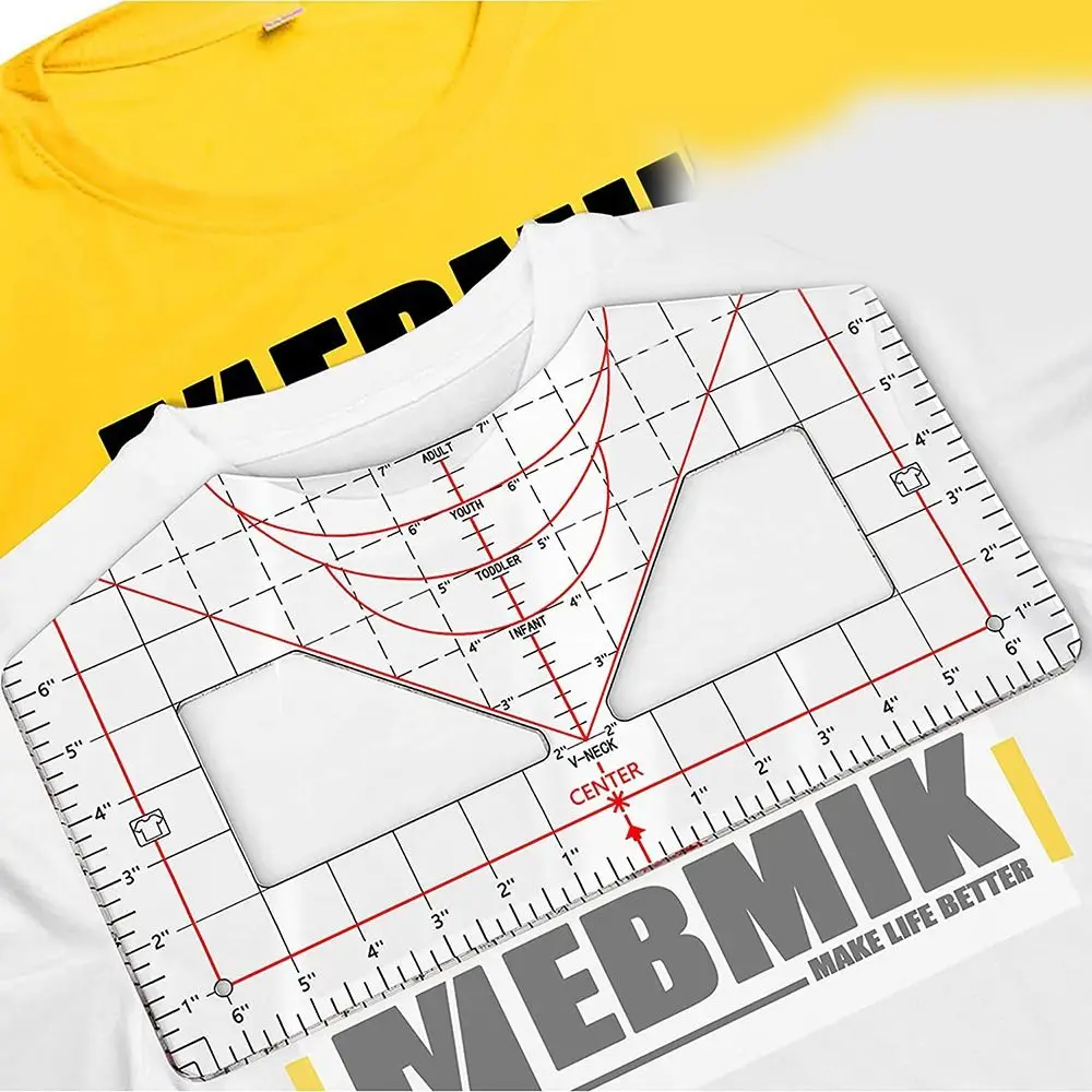Accessories All-in-ONE T-shirt Ruler Guide Acrylic Universal Clothes Ruler Durable T-shirt Measurement Tool
