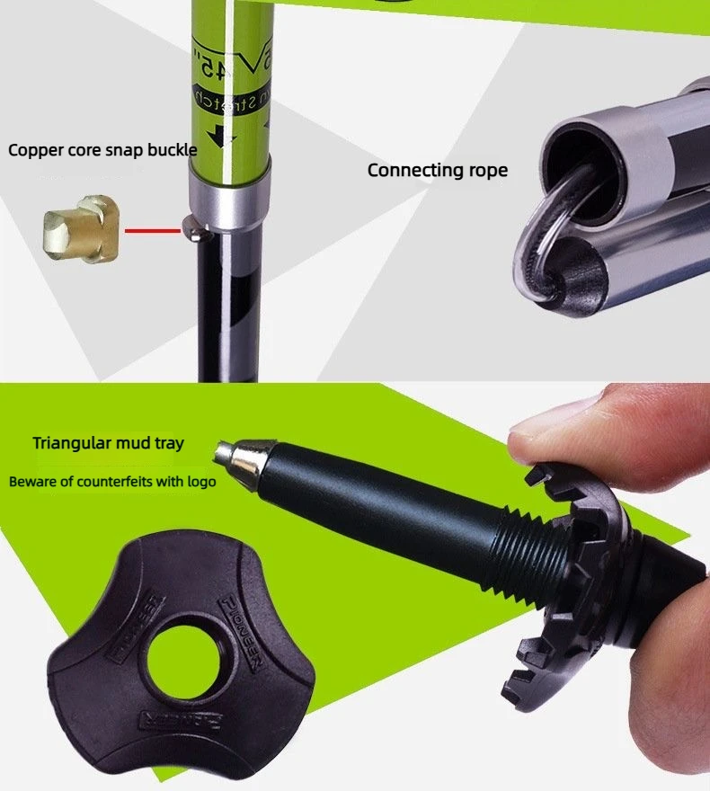 Folding Trekking Poles Carbon Fiber 5 Section Ultralight Hiking Sticks for Trail Walking Climbing Stick Mountaineering With Bag