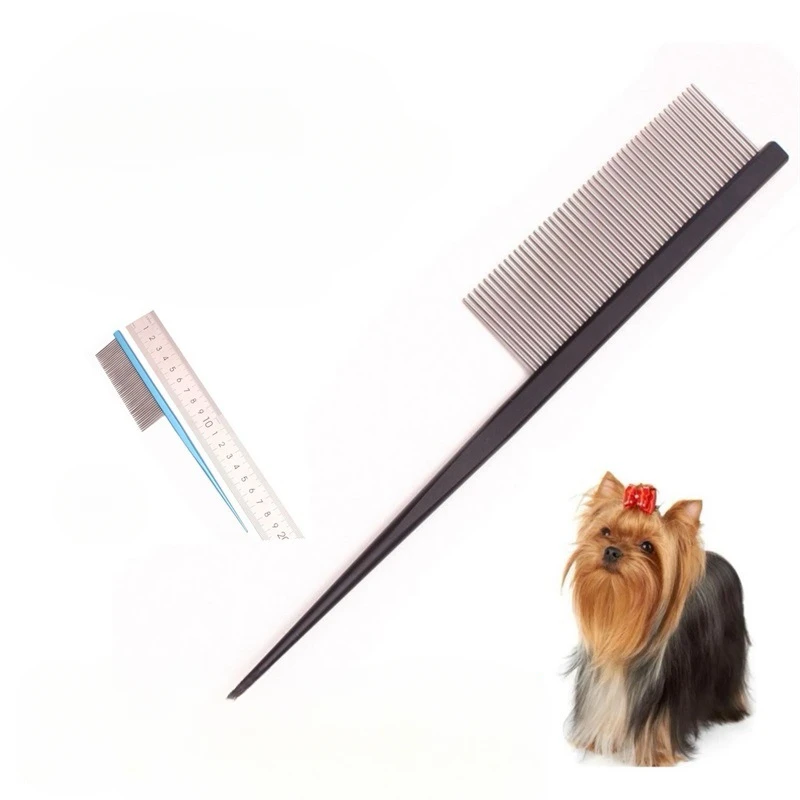 Yorkie Grooming Comb - Long Hair Pet Hair Parting Tool with Pointed Tail Comb for Dogs: Essential for Separating, Styling