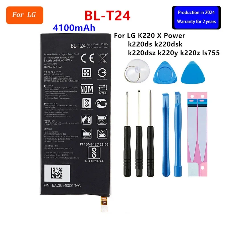 Original BL-T24 4100mAh Battery For LG K220 X Power k220ds k220dsk k220dsz k220y k220z ls755 BL T24 Mobile phone Batteries+Tools