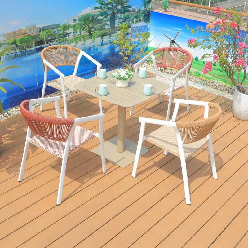 Outdoor villa terrace table and chair courtyard balcony leisure table and chair three-piece outdoor