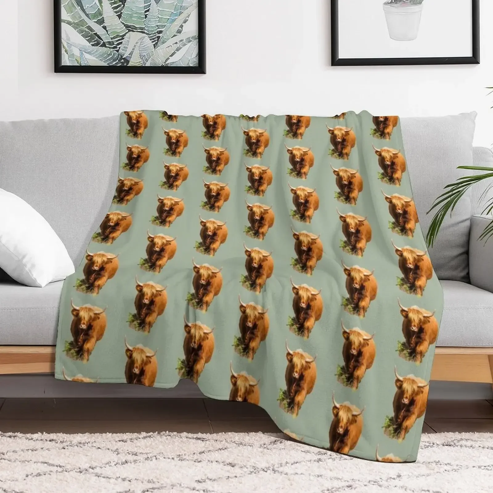 Strolling Highland Cow Throw Blanket Luxury Designer Sofa Quilt Blankets For Sofas Blankets