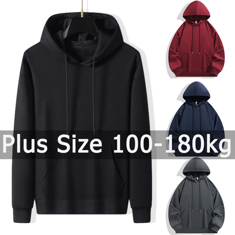 

Мужская толстовка с капюшоном больших размеров, пуловер 6XL, 7XL, 90-180 кг, 100% хлопок, осень-зима, спортивные топы с длинными рукавами, большой размер, мужская одежда