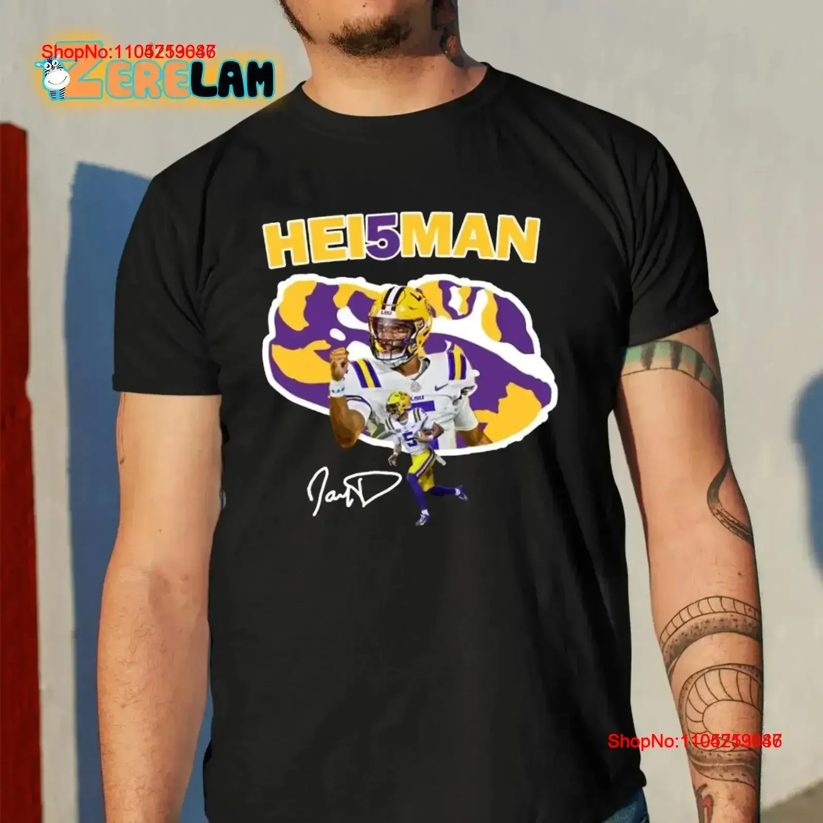 Jayden Daniels Hei5man T Shirt vintage Washed designer clothes graphic streetwear Versatile Stretched Stylish fashion vintage