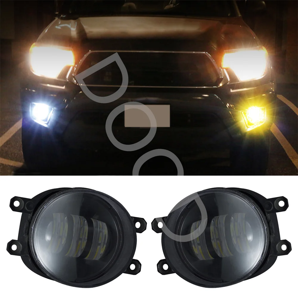 Dood Hilux Revo Vigo Fortuner Rav4 Corolla Camry Led Fog Bulbs Lamps Fit for Universal Toyota Led Fog Lights Day Light