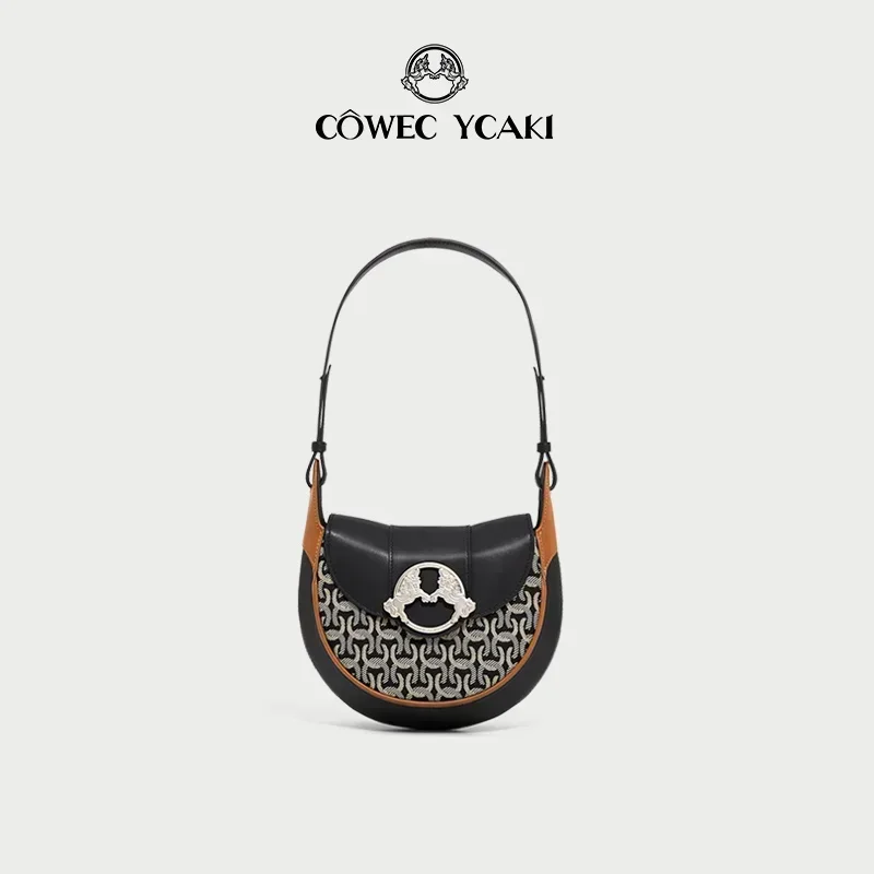 

[Официальная оригинальная] оригинальная Роскошная модная Маленькая женская сумка Cowec Ycaki, новинка 2023, Маленькая седельная сумка