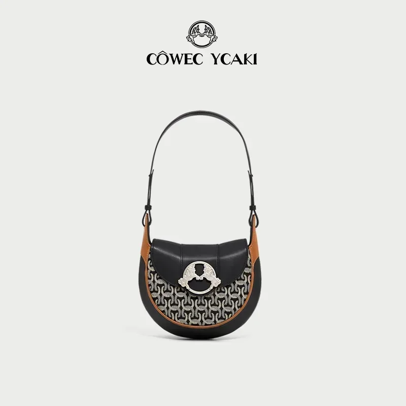 

【 Official Authentic 】Original Cowec Ycaki luxury Fashion small bag female crossbody 2023 new small saddle bag