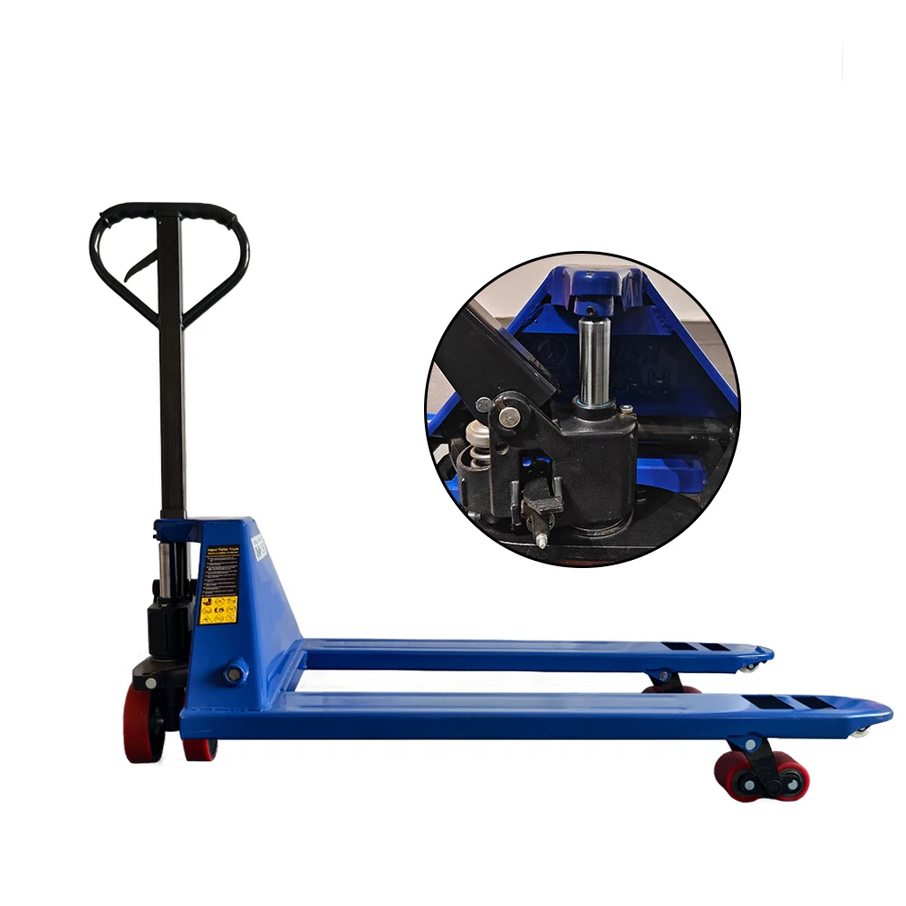 Customized High Quality 3000kg Hydraulic Hand Pallet Truck Slow Lowering Hand Control Nylon/Rubber/PU Wheels for Material