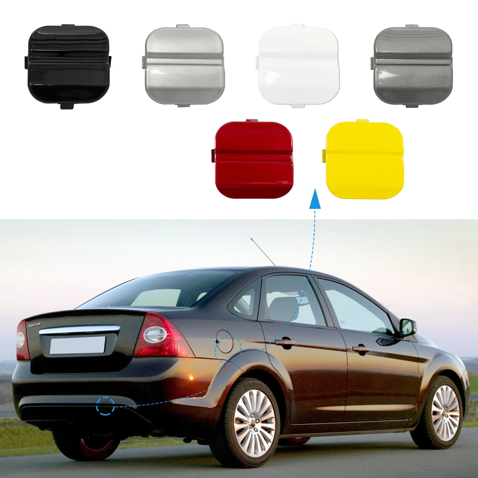 

Rear Bumper Tow Hook Cover Cap Towing Eye For Ford Focus II MK2 Accessories 2008 2009 2010 Sedan Saloon 8M59-F17K922-AA 1521717