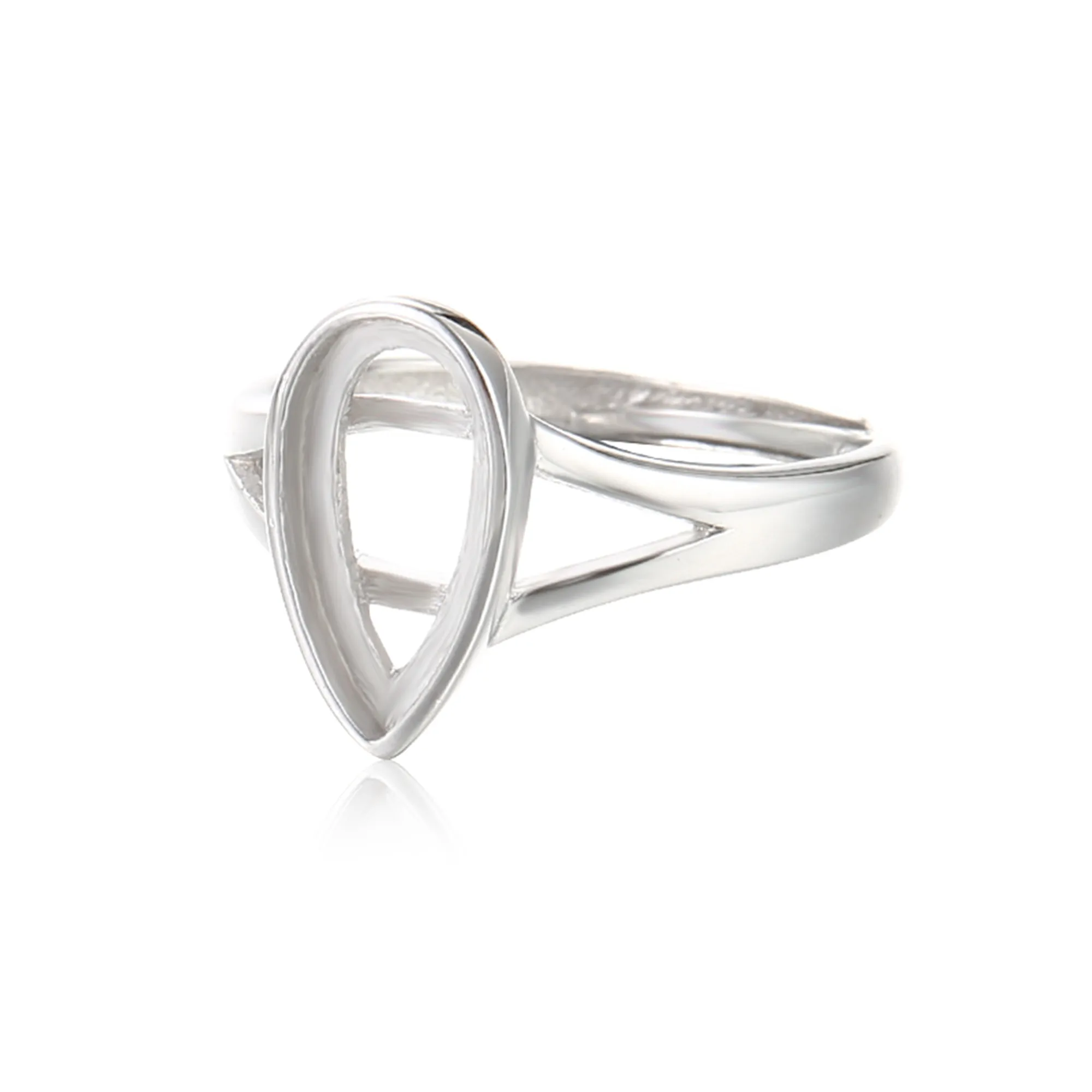 Półfabrykat pierścionka na kabošon łezkowy 8x10mm/6x12mm/10x14mm/13x18mm/18x24mm, srebro próby 925, regulowany element pierścionka