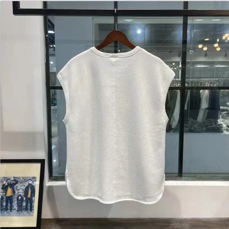 Summer Tank Tops Sleeveless T-shirt Men\'s Clothing T- Tops Casual Sports Basketball Tees O-neck Loose White Black Shirts New