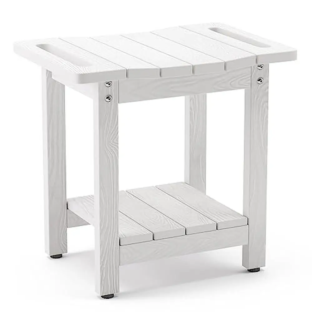 Waterproof HDPS Shower Bench Seat Non-Slip and Adjustable Stool Shaving Legs and Foot Spa Stable and Sturdy Seat Shower and
