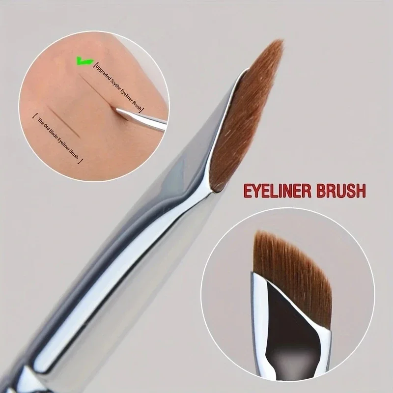 Pincel delineador de ojos, pincel fino y oblicuo para cejas, reparación de sombra de nariz, sombra de ojos, corrector, base, brocha de maquillaje