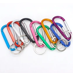 100 50 20Pcs Carabiners Keychain Ring Mini Caribeaner Clips Logo Custom Promotion Gift Snap Hook D Shape Ring Personalized