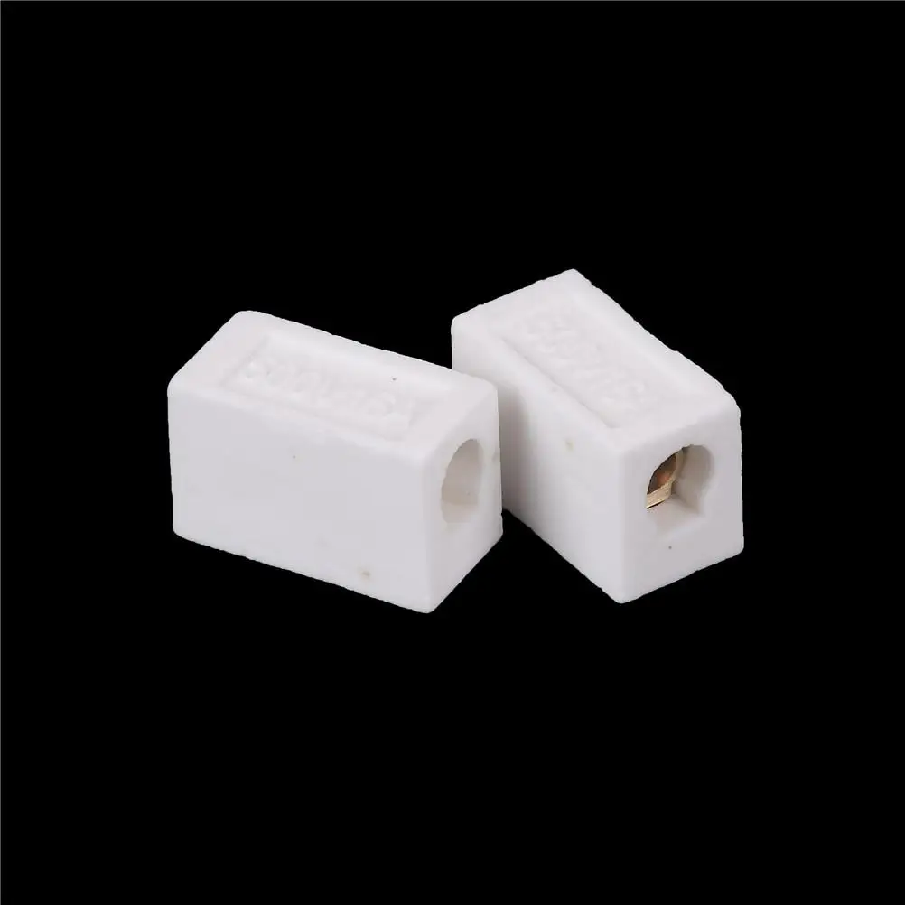 2 Pcs 30A White Ceramic Terminal Block 30A 1Way 2 Hole Connector Porcelain Ceramic Terminal Blocks New Arrival