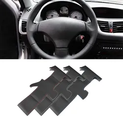 For Peugeot 206 2007 2008 2009 207 Citroen C2 Perforated Micro Fiber Leather Hand-stitched Steering Wheel Cover Protective Trim