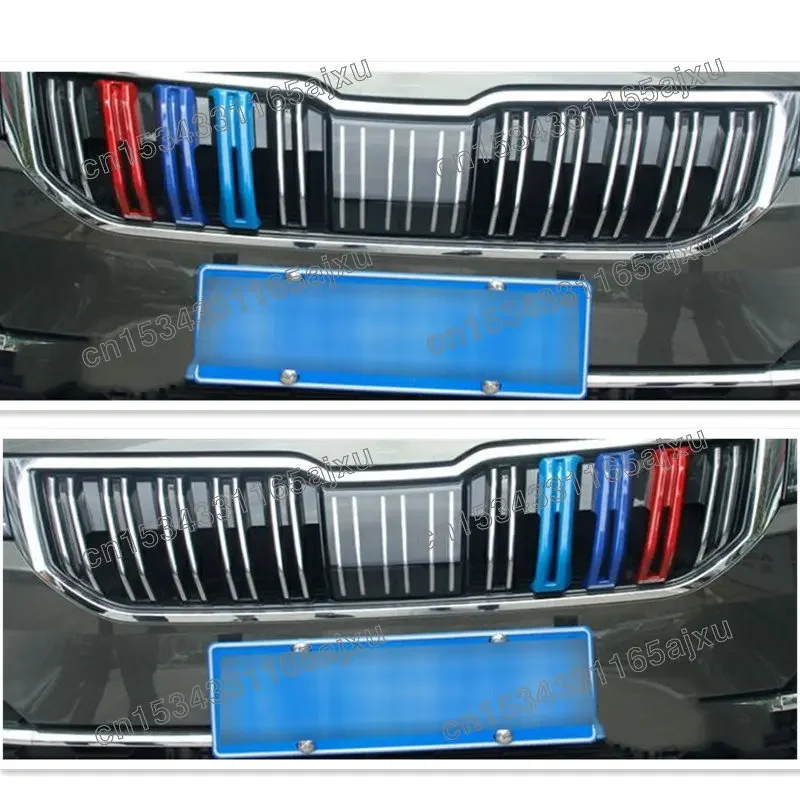 ACC ABS kratka wokół wykończenia wyścigi Grille wykończenia przedni grill przycięte w 3 kolorach Car styling dla Skoda Karoq 2017-2019