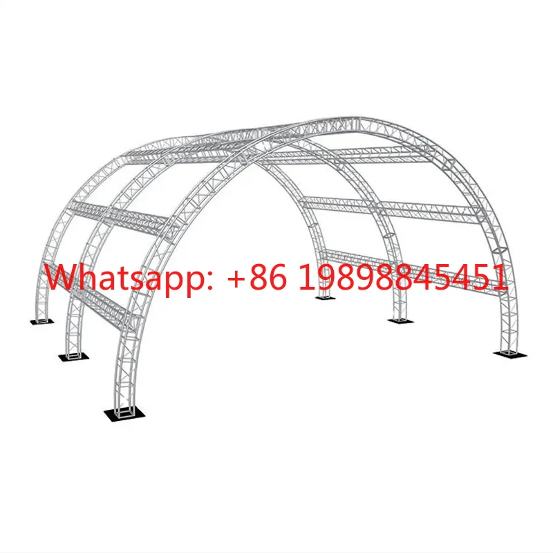 Aluminum Curved Arch Stage Roof Truss System, Round Circle Lighting Truss for Outdoor Concerts