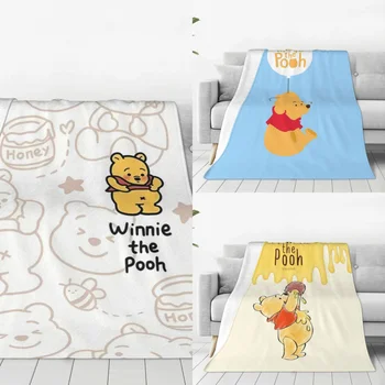 Winnie The Pooh Deken Kwaliteit Warm Zacht Beddengoed Gooit Winter Decoratieve Bank Stoel Grappige Sprei