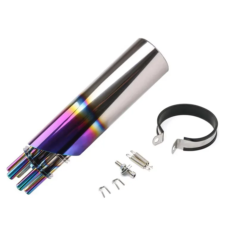 For Honda Yamaha Kawasaki KTM ATV Exhaust Motorcycle Muffler Rotate Gatling Gun Pipe Can Motorbike Modified Pit Bike Scooter