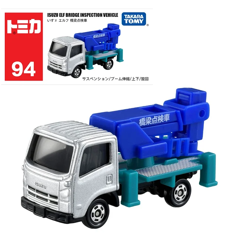 

Takara Tomy Tomica No.94 Isuzu Elf Bridge Inspection Vehicle 1/80 Car Alloy Diecast Metal Model Kids Xmas Gift Toys for Boys