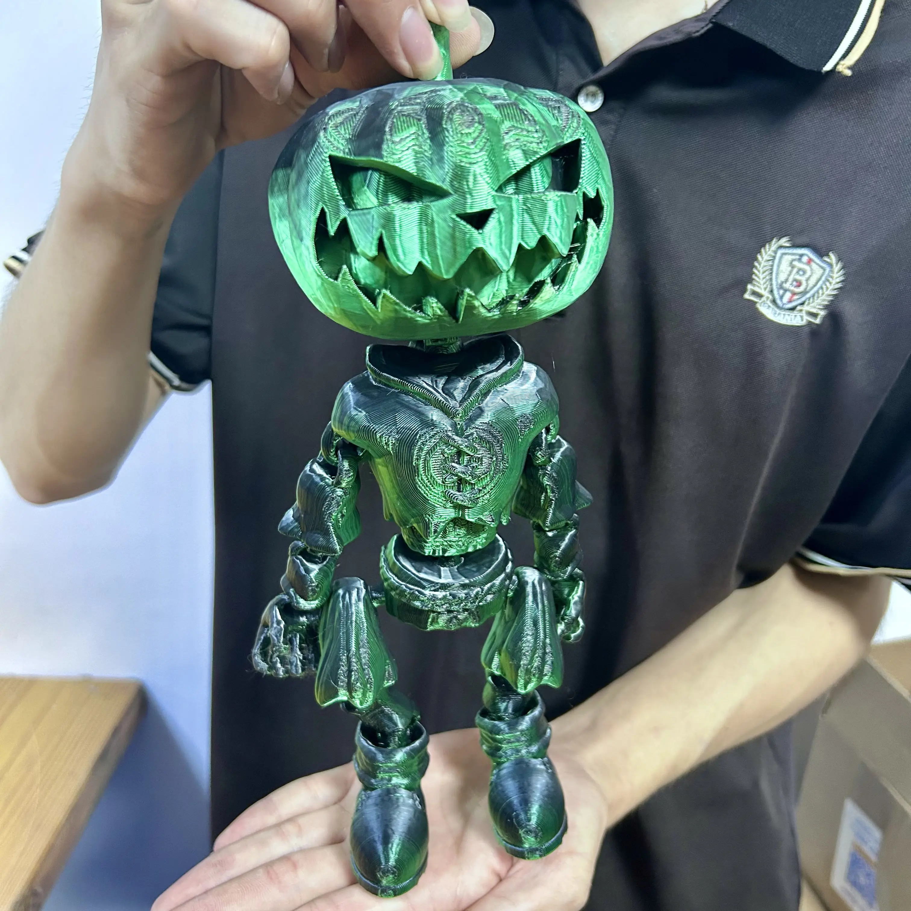 2 قطعة الناس اليقطين المطبوعة ثلاثية الأبعاد مع المفاصل المنقولة ، نماذج الحيوانات ، ديكور سطح المكتب المنزلي الحلي ، الهدايا ، التماثيل القابلة للجمع