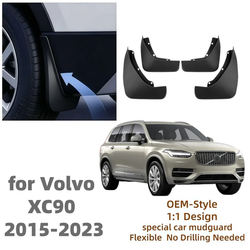 4pcs Mudguards for Volvo XC90 2015-2023 Fender Mud Flap Guard Splash Car Auto Styline Front Rear 2016 2017 2018 2019 2020 2021