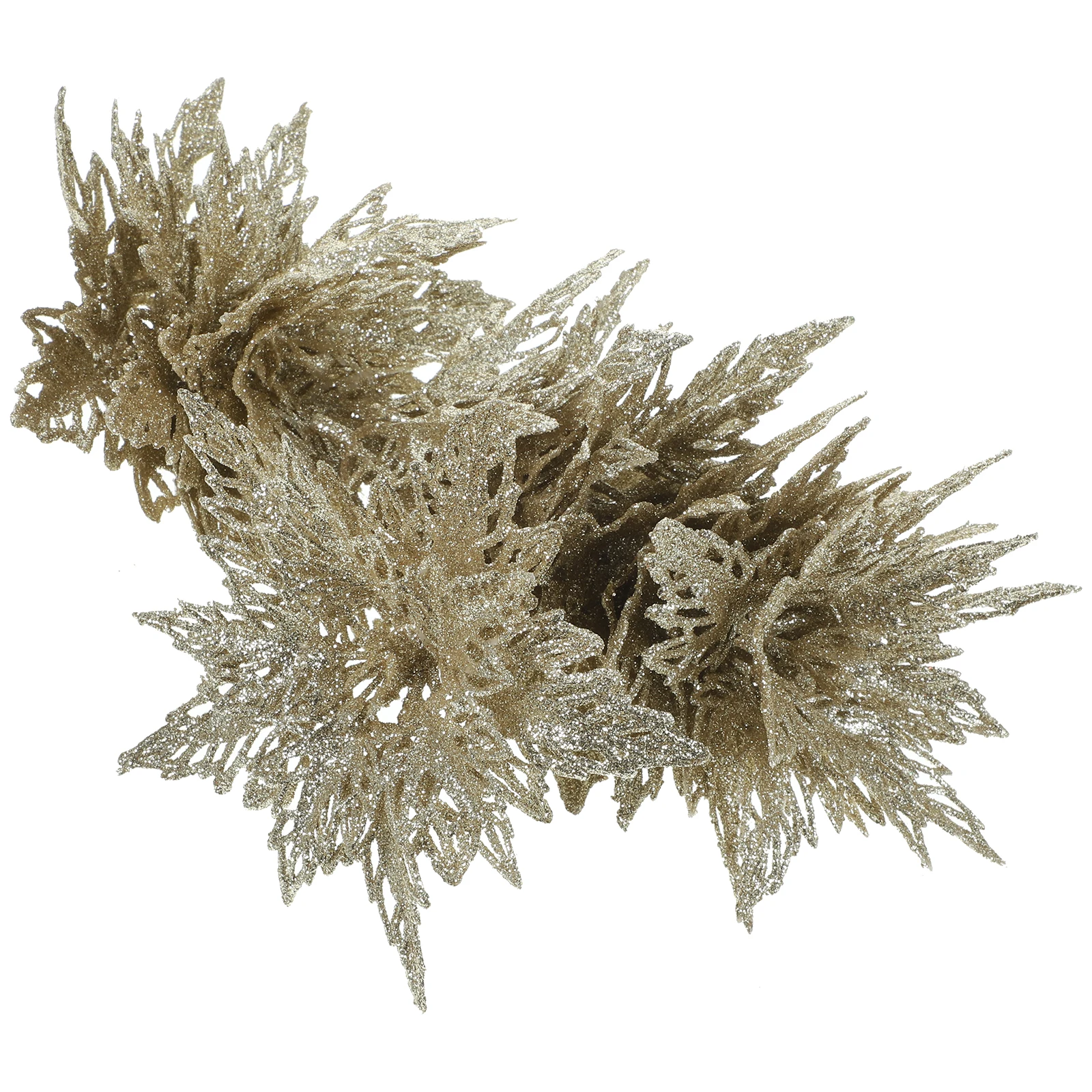 

Ornaments Christmas Flower Home Decor Glitter Poinsettia Artificial Flowers Plant Tree Decoration