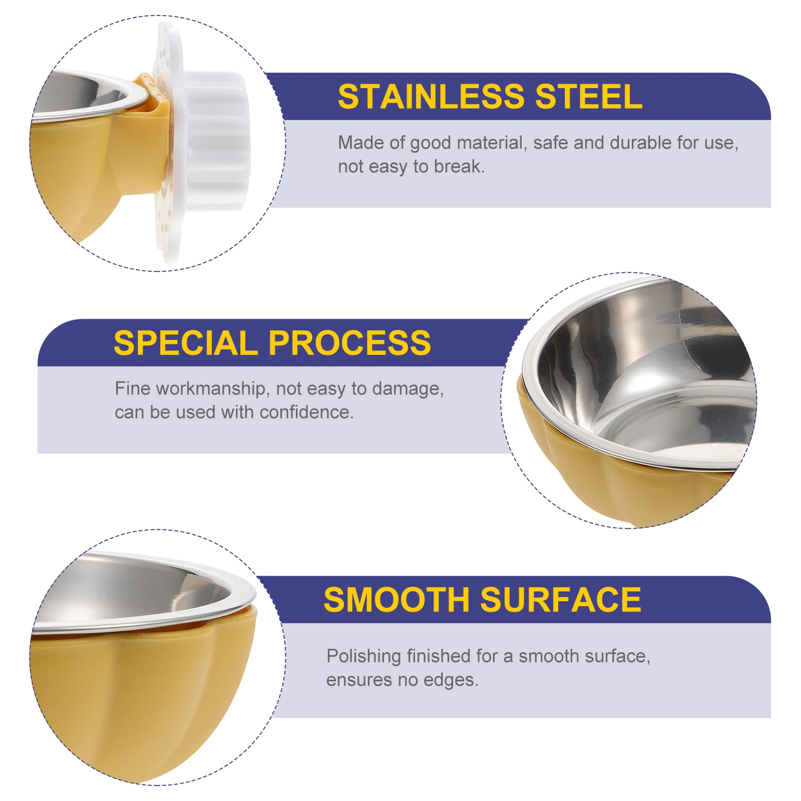 

2Pcs Hanging Kitten Bowls Multi-Function Household Dog Bowls Rust-Proof Easy to Clean Puppy Cat Bowl Pet Supply