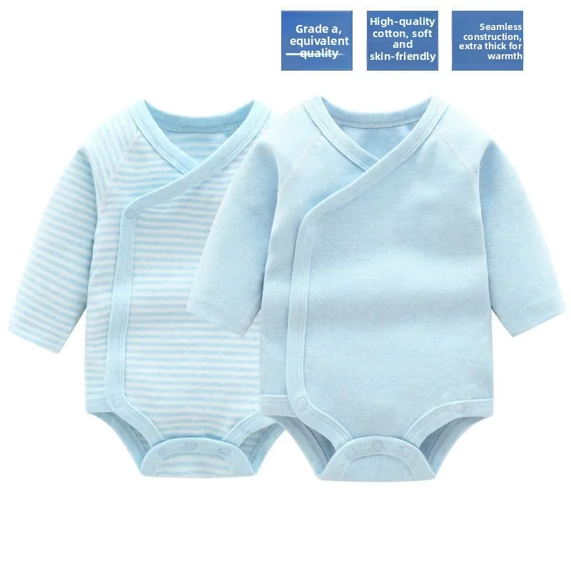 Baby's Autumn and Winter Underwear, Thick Cotton Sleepwear, Long Sleeved Triangular Khai, Newborn Monk Clothes, Baby Clothes