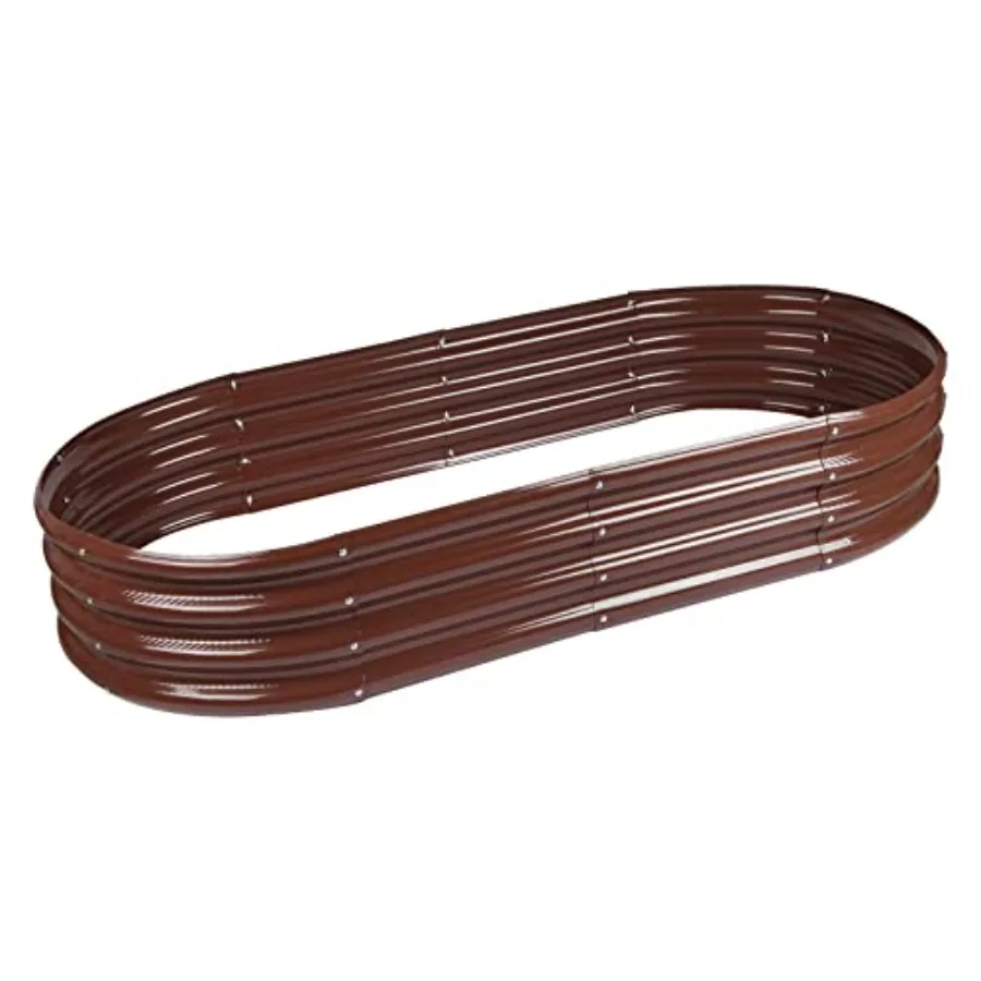 

Уличная овальная приподнятая грядка 6,5 футов с оцинкованным металлическим ящиком для растений, сертифицированным GRS, из устойчивых к гниению переработанных экологически чистых материалов