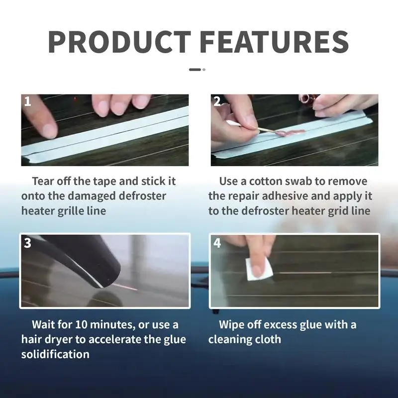 Rear Window Grid Repair Tool Complete Defroster Grid Line Repair Kit For Rear Window Vehicles Glass Repair Tools For Sedan