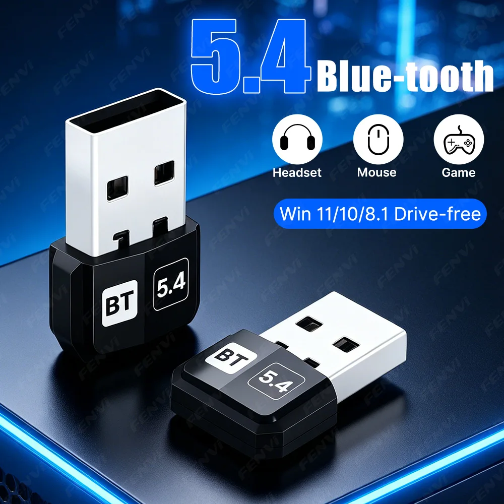 

USB Bluetooth 5.4 Adapter BT5.3 WIreless Transmitter Receiver Dongle for PC Speaker Wireless Mouse Keyboard Receiver Transmitter