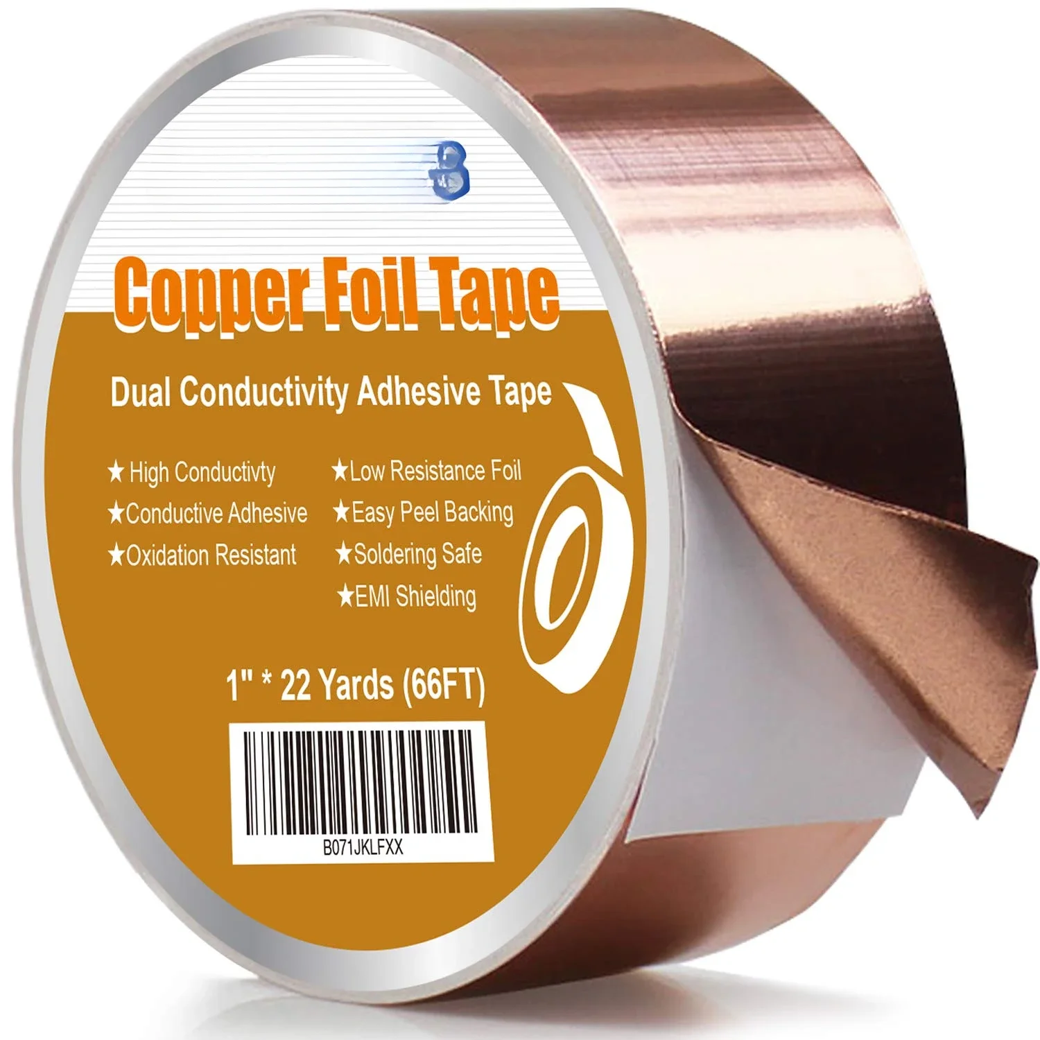 شريط من رقائق النحاس مع جيتار لاصق موصل وشريط حماية EMI، الحرف اليدوية، الإصلاح الكهربائي، التأريض، شريط التدريع.