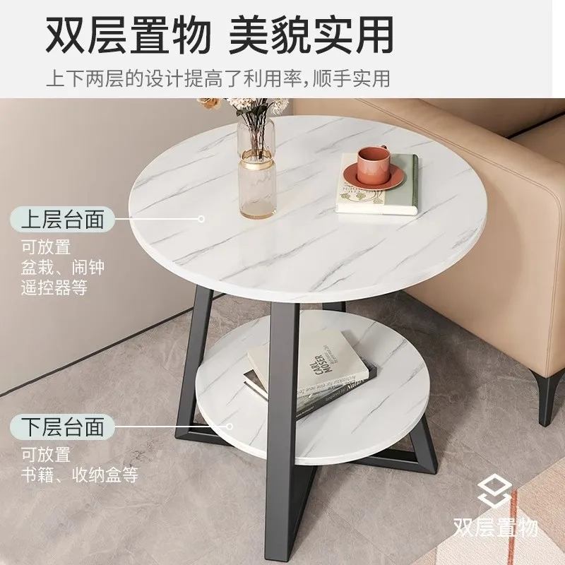 طاولة قهوة خشبية مستديرة بلاتينية من خشب إم دي إف بتصميم حديث للمنزل