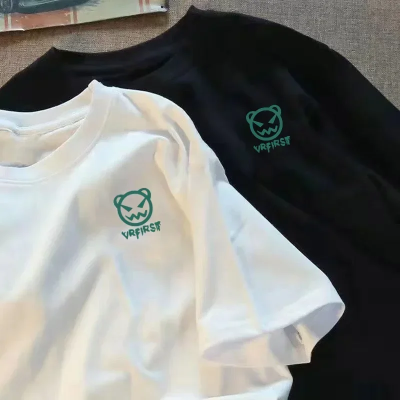 Summer short-sleeve T-shirt for women American casual style loose and simple cotton T-shirt