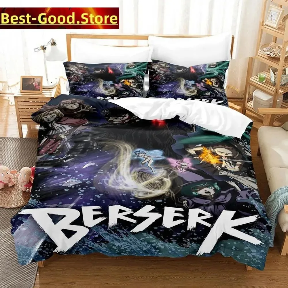 3D Print Fashion Anime Berserk Bedding Set Boys Girls Twin Queen King Size Duvet Cover Pillowcase Bed boys Adult Bedroom