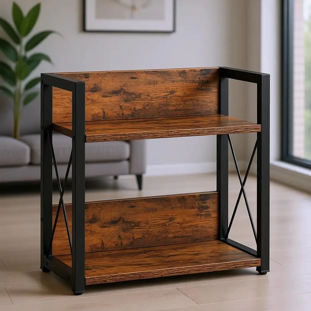 

Двухуровневая деревянная подставка для специй на кухонную столешницу, в деревенском стиле, коричневая, большого размера