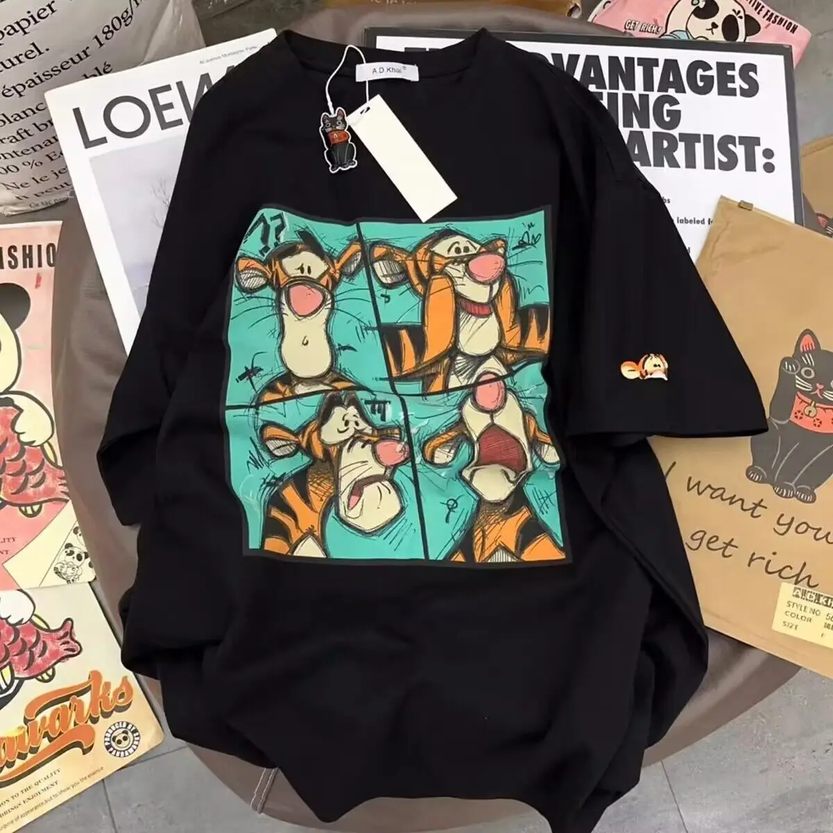 Disney Teigetje T-shirt Cartoon Zomer Paar Casual Ronde Hals Gedrukt Ademend T-shirt Y2K Zomer Leuke Meisjes Korte Mouw Top