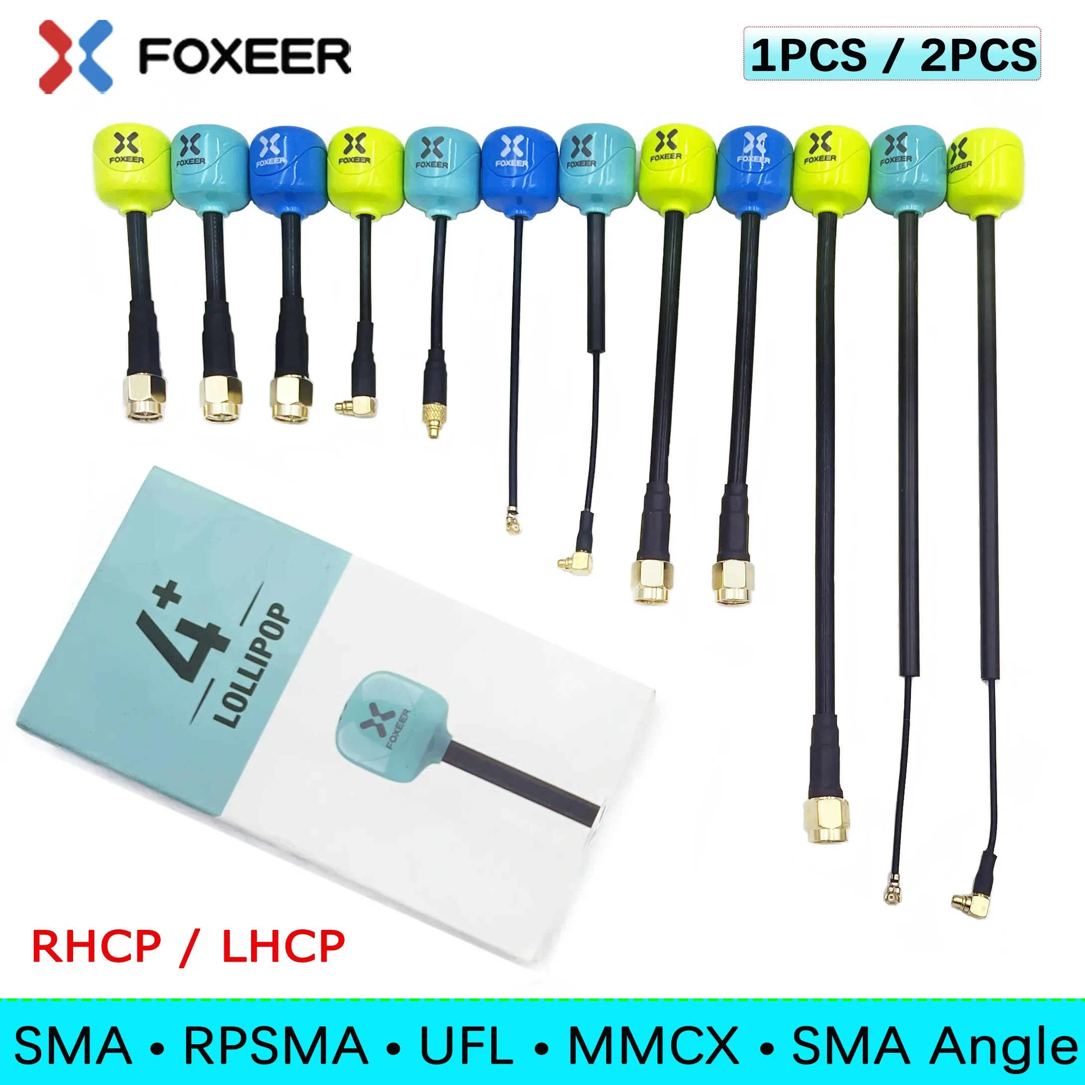 

Foxeer Antenna Lollipop 4 Plus 4+ FPV Antenna 5.8G 2.6Dbi RHCP SMA RPSMA UFL MMCX FPV Omni LDS Antenna For FPV Racing Drone