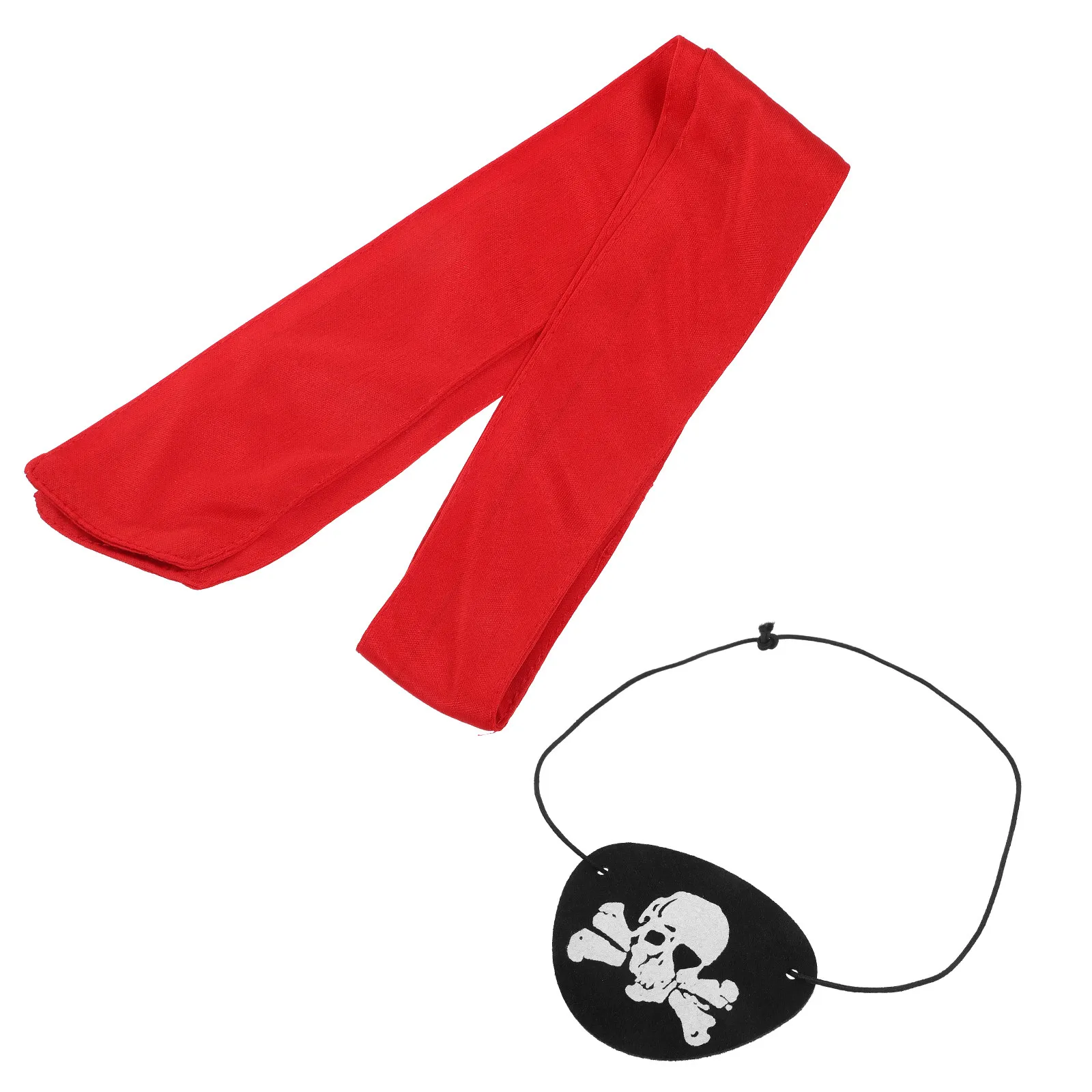 1Set Pirate Bandana Eye Mask Adjustable Soft Comfortable Pirate Costume Prop for Party Dress Up Performance Party Accessories